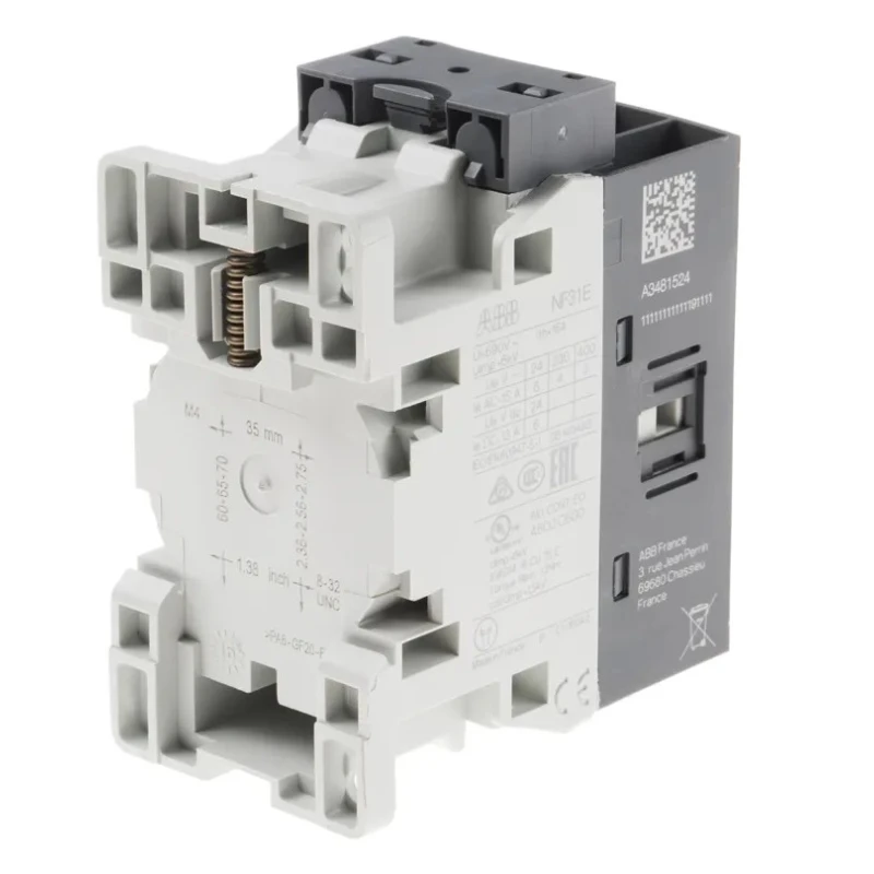 ABB NF Contactor Relay, 230V AC/DC Coil, 4-Pole, 6 A, 1500 kW, 250V Control Voltage, 3 NO/1 NC 1SBH137001R1331 NF31E-13