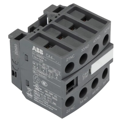 ABB Auxiliary Contact 4 Contact 3 NO/1 NC Front Mount Screw Terminal 6 A 600 V dc 690 V ac CA4-31M