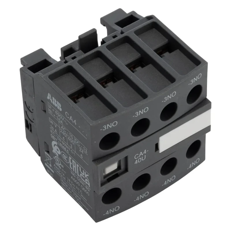 ABB Auxiliary Contact 4 Contact 4 NO Front Mount 6 A 600 V DC 690 V AC CA4-40U