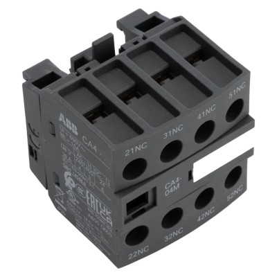 ABB Auxiliary Contact, 4 Contact, 4 NC, CA4 Series, Front Mount, 6 A, 600 V DC, 690 V AC CA4-04M