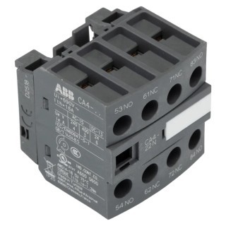 ABB Auxiliary Contact 4 Contacts 2 NC/2 NO Front Mount Screw Terminal 6A 600 V dc 690 V ac CA4-22N