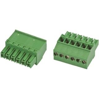 TE Connectivity Pluggable Terminal Block 6-Contact 3.5mm Pitch 1 Row 300V Polyamide Housing Male Connector 1986371-6