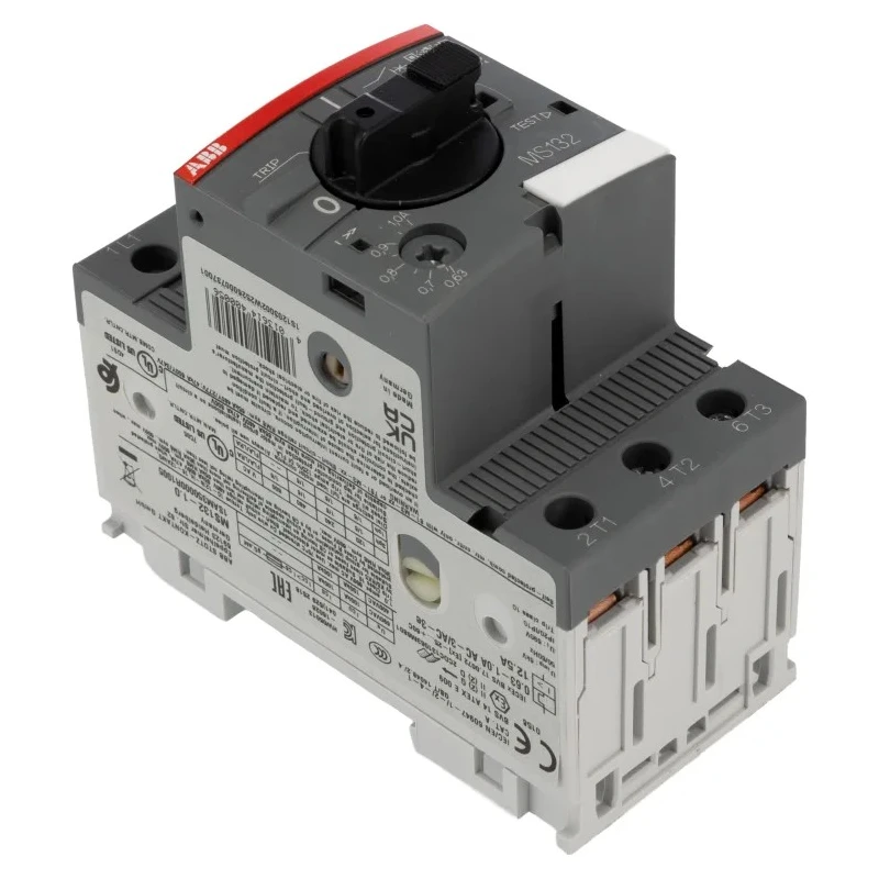 ABB Motor Protection Circuit Breaker MS132 Series 630 mA to 1A Current Rating 600V 3-Pole IP20 IP10 MS132