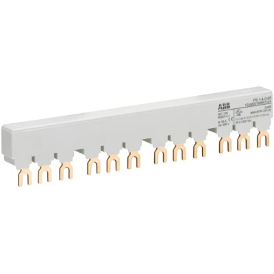 ABB PS1 Series 3 Phase Busbar 690 V AC, 250 V DC, 14 mm Pitch, 65A Current Rating 1SAM201906R1104 PS1-4-0-65
