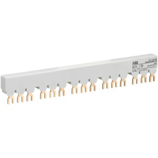 ABB PS1 Series 3 Phase Busbar 690 V AC, 250 V DC, 65 A Current Rating, 17.5 mm Pitch, 15 Poles, 5 1SAM201906R1105 PS1-5-0-65