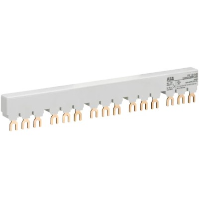 ABB PS1 Series 3 Phase Busbar 690 V AC, 250 V DC, 65 A Current Rating, 17.5 mm Pitch, 15 Poles, 5 1SAM201906R1105 PS1-5-0-65