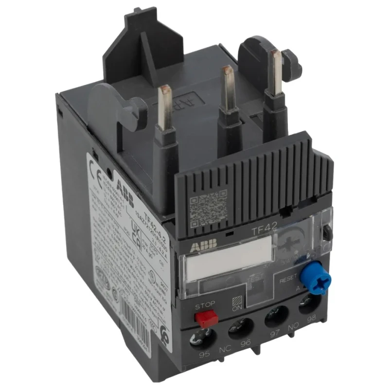 ABB Thermal Overload Relay, 1 NO/1 NC, Adjustable Current Range 3.1 to 4.2 A, 690V AC/DC, 2W Power Rating, Direct Mount TF42