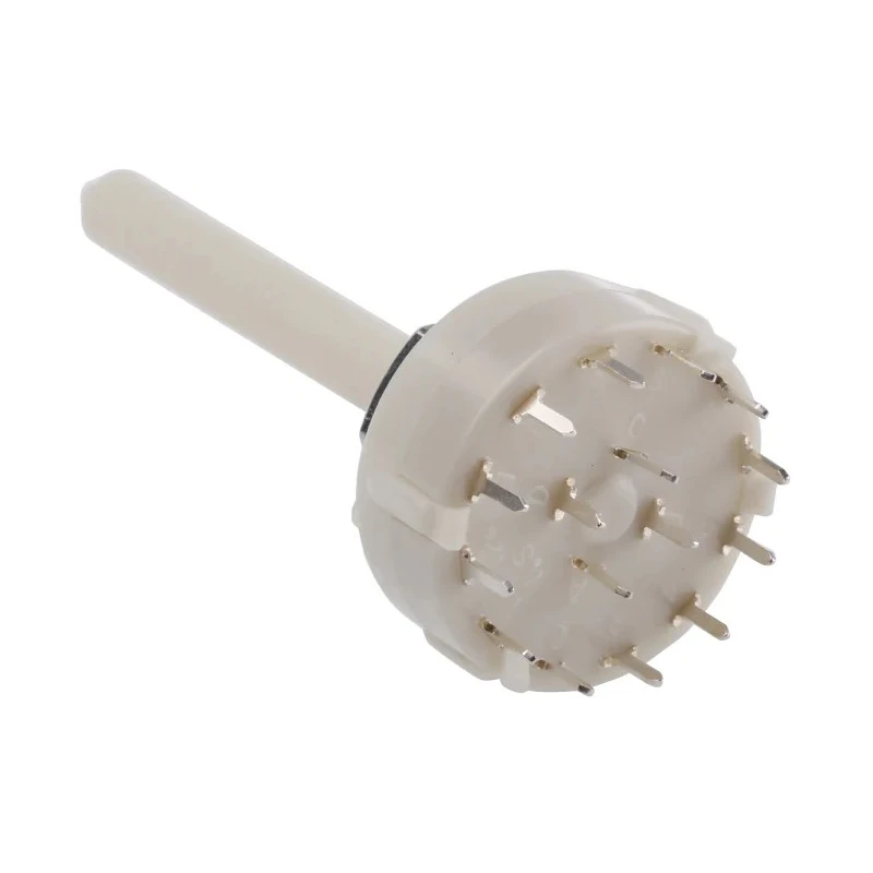 Lorlin Sealed Rotary Switch, 4 Poles 3 Throws 150mA Latching PCB Mount Nylon Housing CKF1052