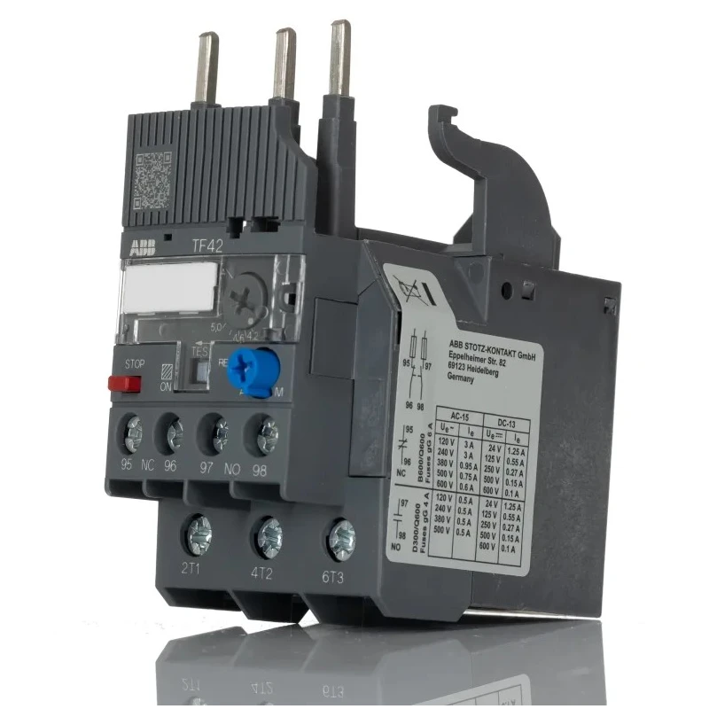 ABB TF42 Thermal Overload Relay 1 NO/1 NC, 4.2A to 5.7A Adjustable Current Range, 2W Power Rating TF42