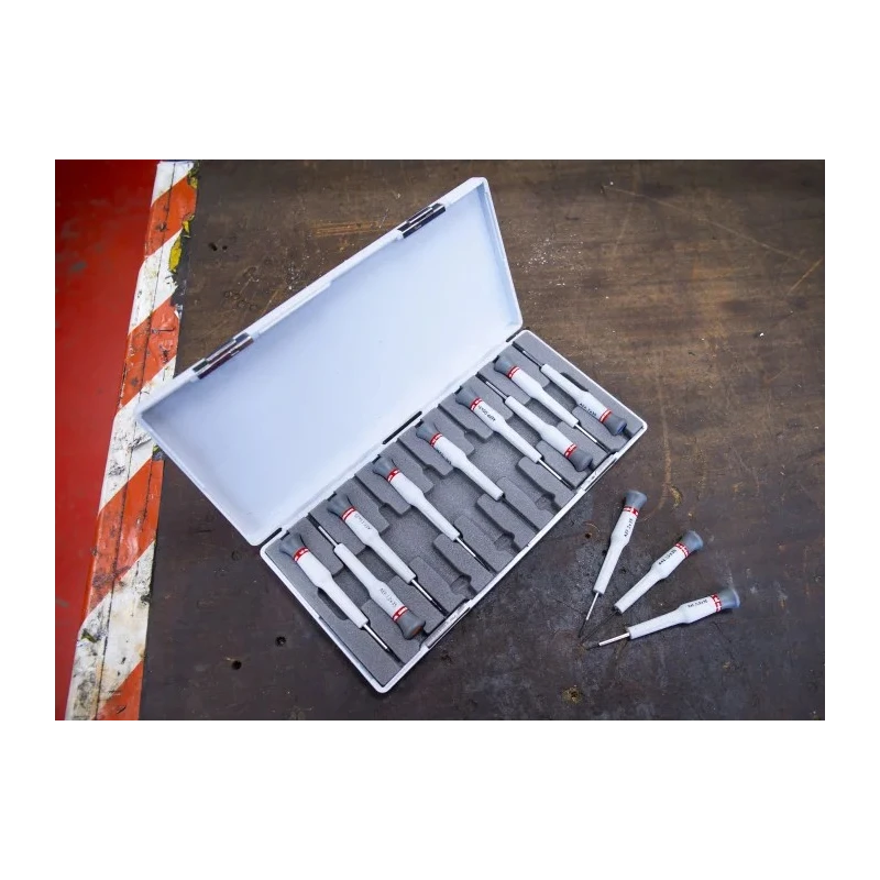 Facom 12 Piece Electric Tool Kit Precision Screwdriver Set with Ergonomic Handles MT.RS2