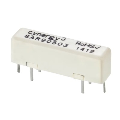 Cynergy3 PCB Reed Relay, 5V dc Coil, SPST Contact Configuration, 20V dc Max, 0.5A Max, Coil Resistance 140Ω, 