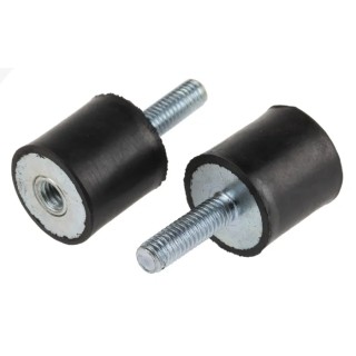 RS PRO M6 Anti-Vibration Mount Male to Female Bobbin with 24.2 kg Compression, 20 mm Diameter, 20 mm Height 162-3233