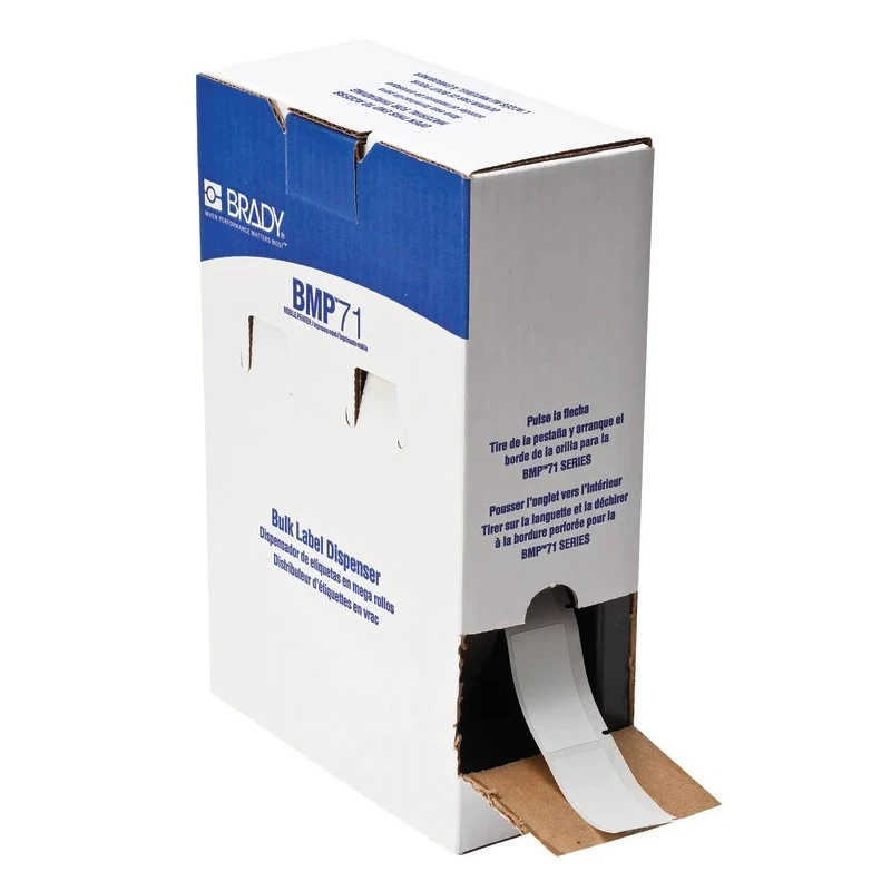 Brady White Self-Laminating Vinyl Cable Labels 25.4 mm Width 63.5 mm Length 1000 Per Pack BM71-21-427