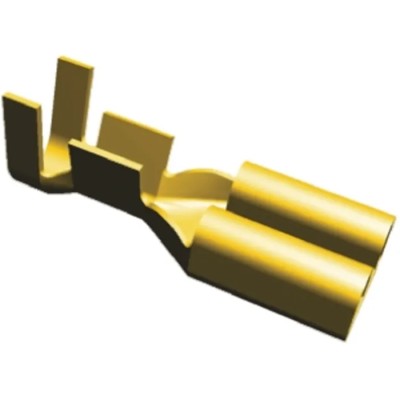 TE Connectivity FASTON .250 Yellow Uninsulated Female Spade Connector Crimp 6.35 x 0.8 mm Tab Size 20 AWG to 14 AWG 170032-1