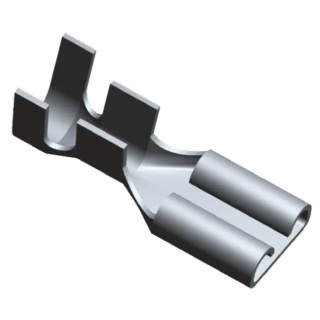 TE Connectivity FASTON .250 Black Uninsulated Female Spade Connector Crimp 6.35 x 0.8 mm Tab Size 15 AWG to 10 AWG 170224-2