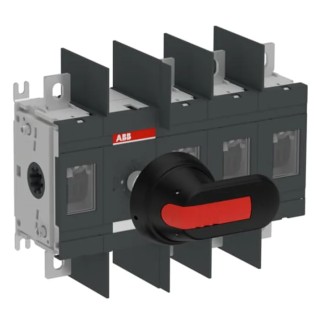 ABB 4-Pole Screw Mount Switch Disconnector, Black Handle, IP00/IP65, 200A, 1000V AC, 200 kW 1SCA022762R5830