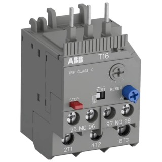 ABB T16 Thermal Overload Relay 3 Pole 1 NO/1 NC 6A FLC, 170mA Contact Rating, 600V DC 1SAZ711201R1008 T16-0.17