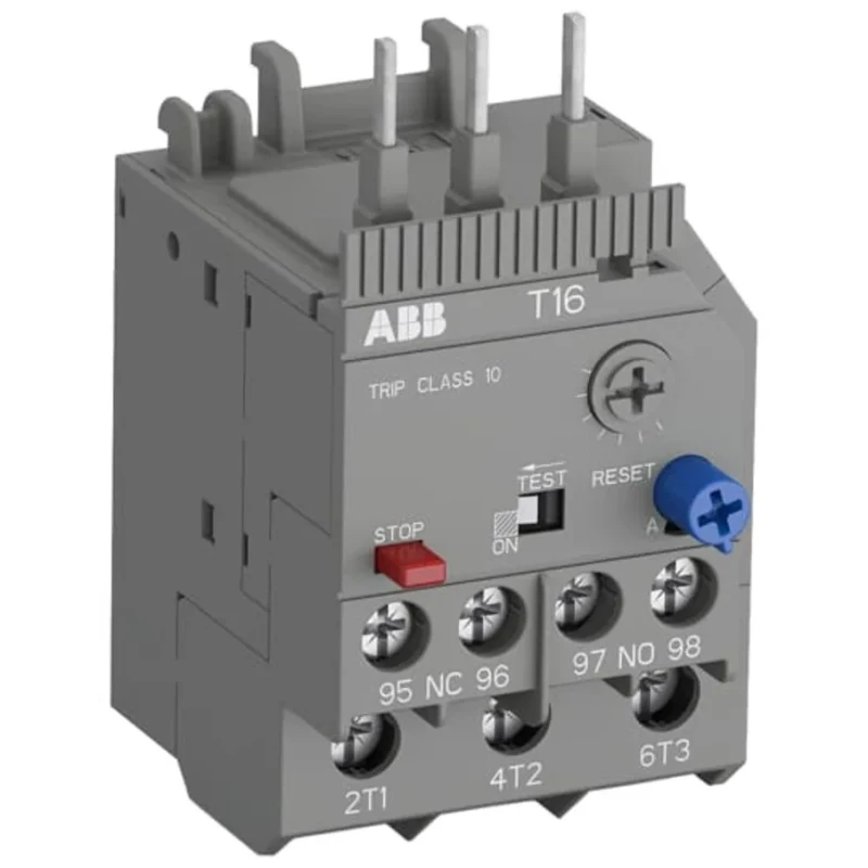 ABB T16 Thermal Overload Relay 3 Pole 1 NO/1 NC 6A FLC, 170mA Contact Rating, 600V DC 1SAZ711201R1008 T16-0.17