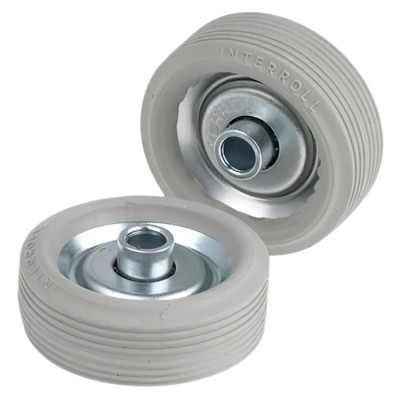 Interroll 200 N Rubber Tyre Steel Hub Skate Wheel, 48 mm Diameter, 8.2 mm Bore 2203