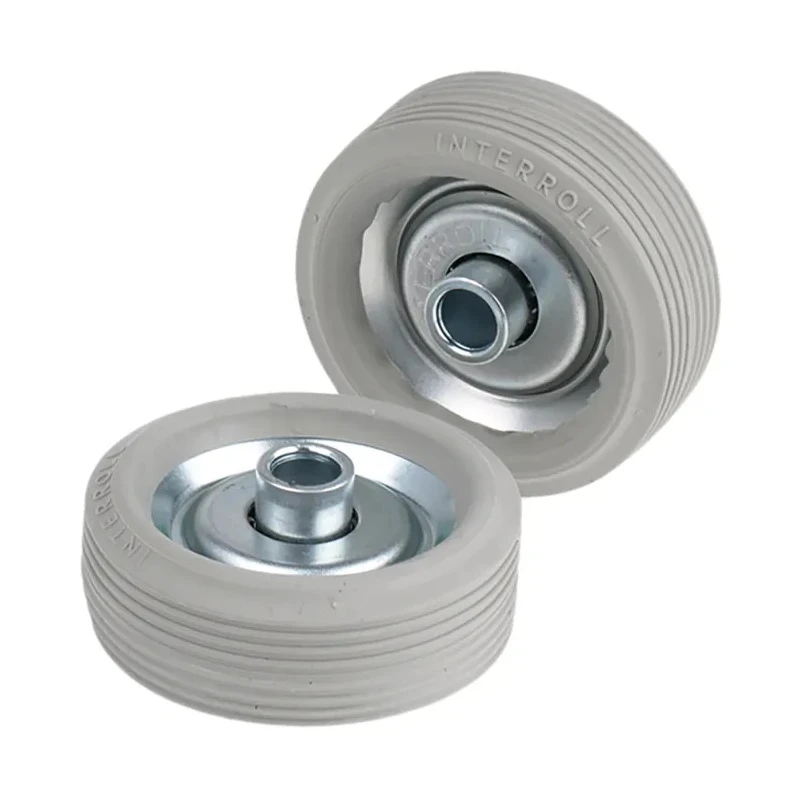 Interroll 200 N Rubber Tyre Steel Hub Skate Wheel, 48 mm Diameter, 8.2 mm Bore 2203