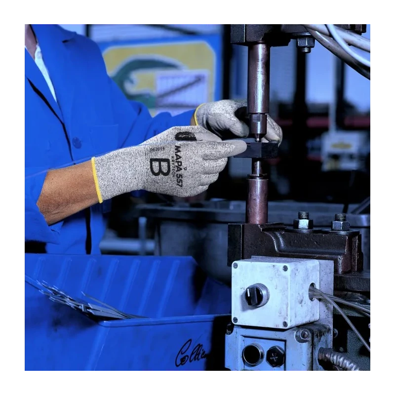 Mapa Grey High Performance Polyethylene Work Gloves Size 10 with Polyurethane Coating 557
