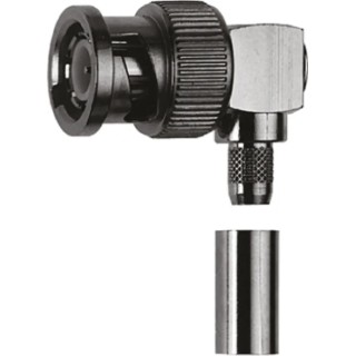 Telegartner BNC Series 75 Ω Coaxial Connector Cable Male BNC Right Angle Body Crimp J01002A1356