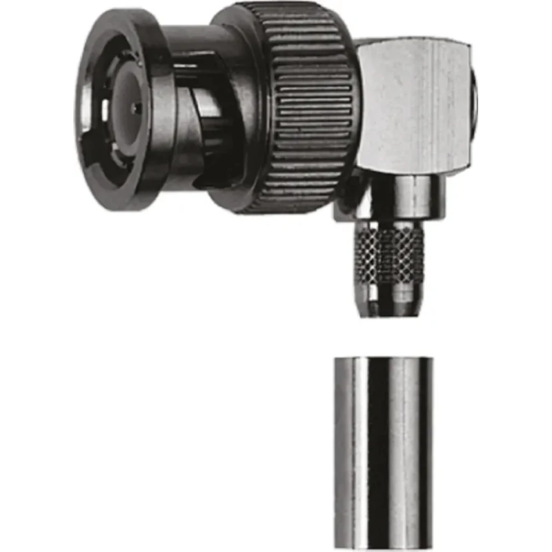 Telegartner BNC Series 75 Ω Coaxial Connector Cable Male BNC Right Angle Body Crimp J01002A1356
