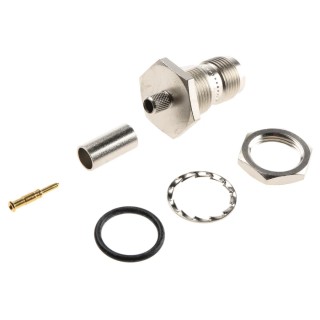 Telegartner TNC Series Coaxial Connector Panel Mount Female TNC, 50 Ω, Straight Body Crimp J01011R0000