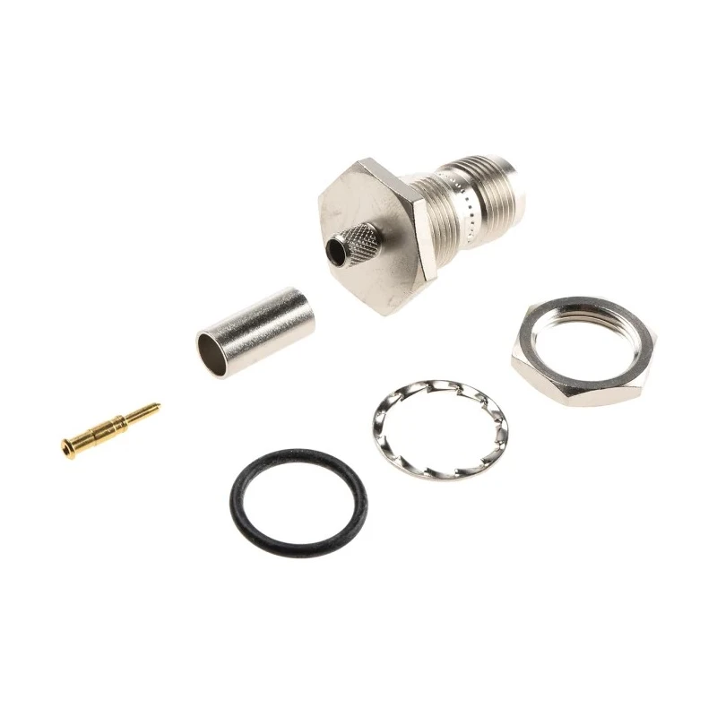 Telegartner TNC Series Coaxial Connector Panel Mount Female TNC, 50 Ω, Straight Body Crimp J01011R0000