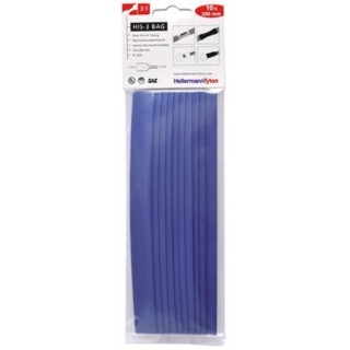 HellermannTyton Heat Shrink Tubing Blue 12 mm Sleeve Diameter x 200mm Length 3:1 Ratio 308-31212 HIS-3-BAG-12/4-PO-X-BU
