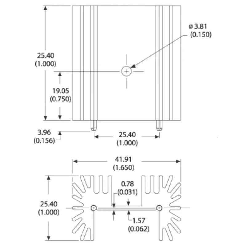 AAVID THERMALLOY Heatsink for Discrete Semiconductor Packages 25.4 mm x 41.91 mm x 25.4 mm Black Anodised 5.6°C/W 6396BG