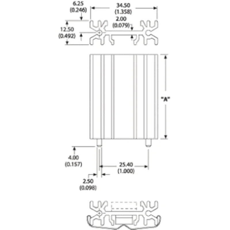AAVID THERMALLOY Aluminium Black Anodised Heatsink for TO-218, TO-220, TO-247 Devices with 10.2°C/W Thermal SW38-2G