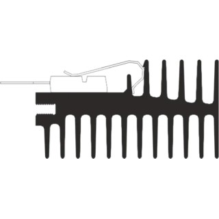 AAVID THERMALLOY Heatsink for Power Semiconductors Black Anodised 50 mm x 150 mm x 27 mm 2.46°C/W THE MAX CLIP 0S506/150/B