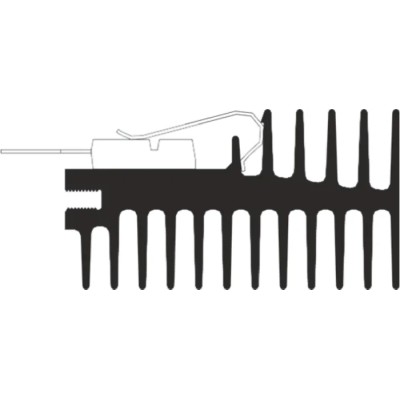 AAVID THERMALLOY Heatsink for Power Semiconductors Black Anodised 50 mm x 150 mm x 27 mm 2.46°C/W THE MAX CLIP 0S506/150/B