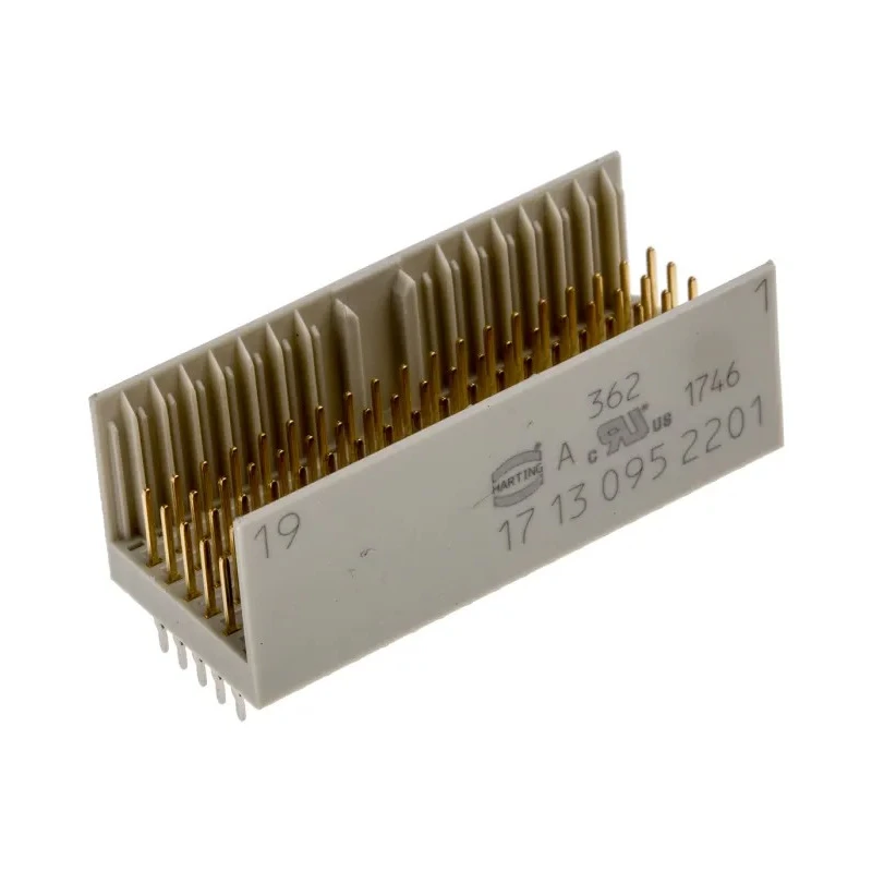 HARTING Hard Metric Backplane Connector, Straight Male, 7 Row, 95 Way, 750V AC, 1A Current, Fibreglass 17130952201