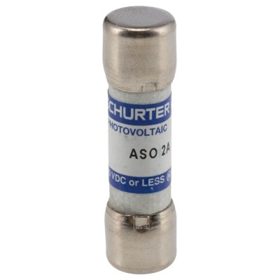 Schurter 2A F Melamine Cartridge Fuse, 10 x 38 mm, 1kV DC Voltage, ASO 10.3x38 Series 0090.0002