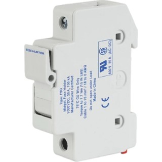 Schurter 30A Rail Mount Fuse Holder for 10 x 38 mm Thermoplastic Case 2 Pole 600V ac 0091.0002