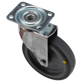 RS PRO Swivel Castor Wheel 100 mm Diameter 60 kg Load Capacity Rubber Tyre 129 mm Height 30 mm Width 712-4863