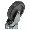 RS PRO Swivel Castor Wheel 100 mm Diameter 60 kg Load Capacity Rubber Tyre 129 mm Height 30 mm Width 712-4863