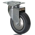 RS PRO Swivel Castor with 80 mm Rubber Wheel, 50 kg Load Capacity, Chrome Frame, Model 712-4866