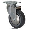 RS PRO Swivel Castor with 80 mm Rubber Wheel, 50 kg Load Capacity, Chrome Frame, Model 712-4866