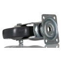 RS PRO Swivel Castor with 80 mm Rubber Wheel, 50 kg Load Capacity, Chrome Frame, Model 712-4866