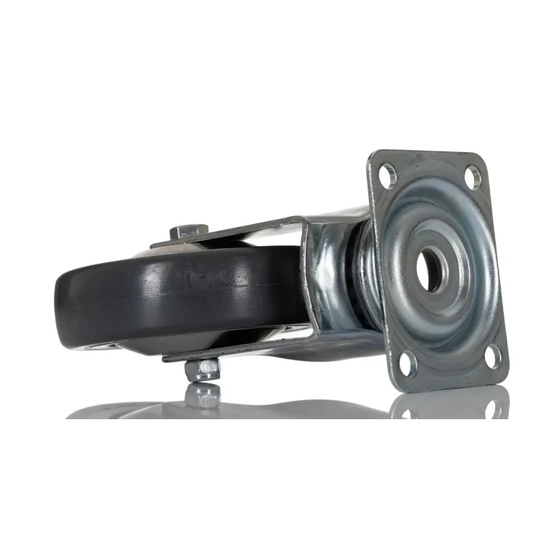 RS PRO Swivel Castor with 80 mm Rubber Wheel, 50 kg Load Capacity, Chrome Frame, Model 712-4866