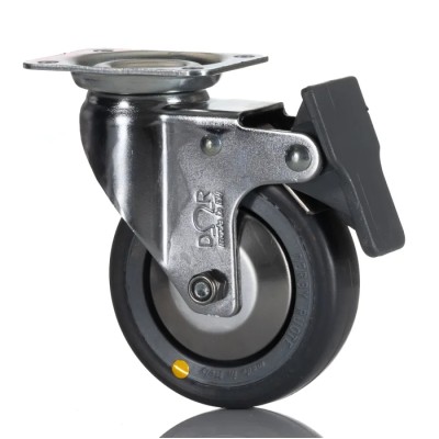 RS PRO Braked Swivel Castor 50 kg Capacity 80 mm Wheel Rubber 712-4869