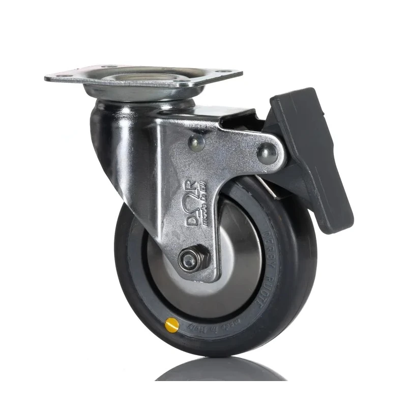 RS PRO Braked Swivel Castor 50 kg Capacity 80 mm Wheel Rubber 712-4869