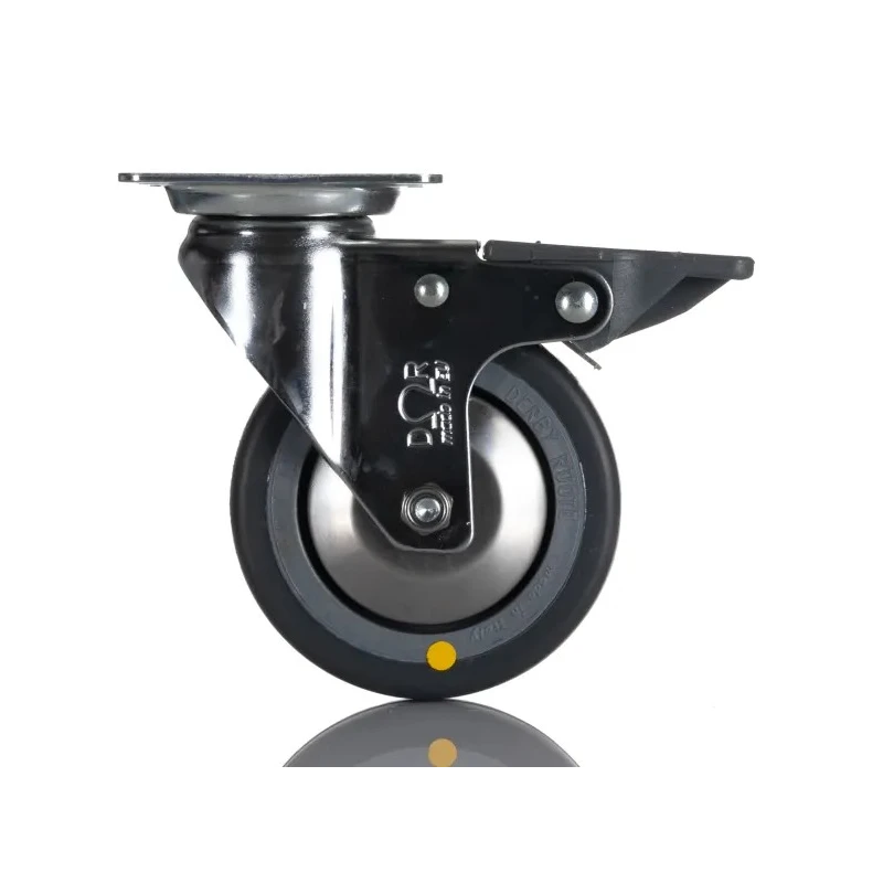 RS PRO Braked Swivel Castor 50 kg Capacity 80 mm Wheel Rubber 712-4869