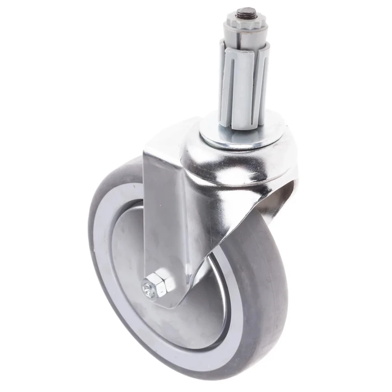 RS PRO Swivel Castor Wheel, Rubber Material, 100 kg Capacity, 125 mm Diameter, 32 mm Width, 159 mm Height 712-4881