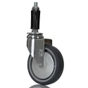 RS PRO Swivel Castor 60 kg Capacity 100 mm Rubber Wheel 127 mm Overall Height 712-4888
