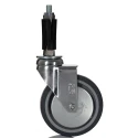 RS PRO Swivel Castor 60 kg Capacity 100 mm Rubber Wheel 127 mm Overall Height 712-4888