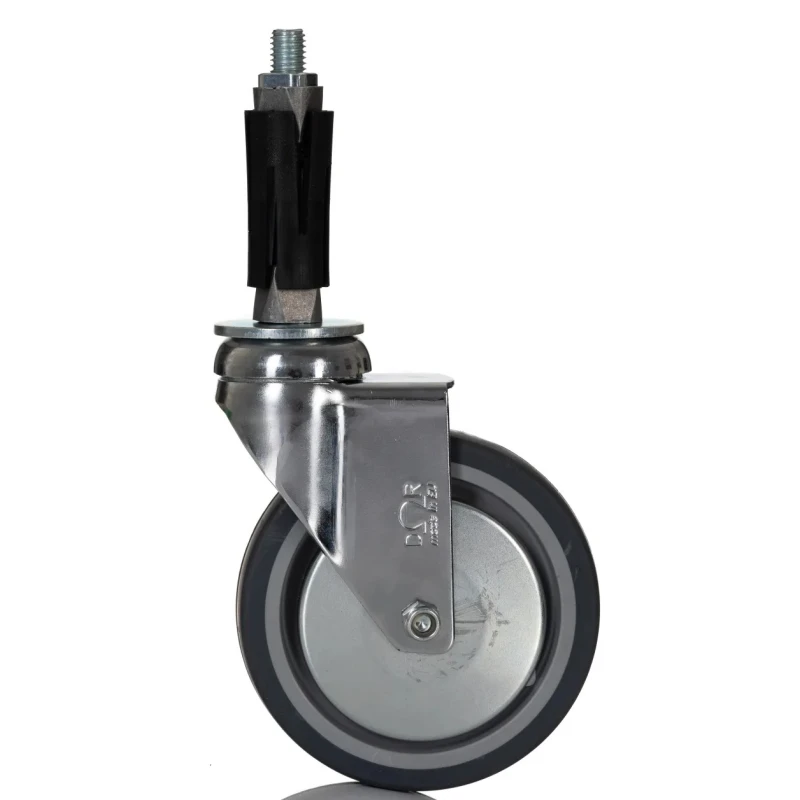 RS PRO Swivel Castor 60 kg Capacity 100 mm Rubber Wheel 127 mm Overall Height 712-4888